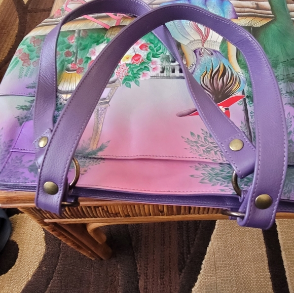 Anushka Paris in Sunrise numberHand Painted Leather Handbag - Picture 3 of 5